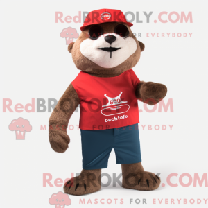 Red Otter-maskotdraktfigur...