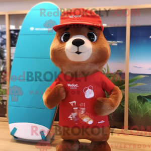 Red Otter mascot costume...