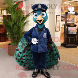 Navy Peacock maskot kostume...