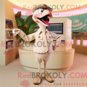 Beige Flamingo Maskottchen...