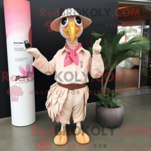 Beige Flamingo mascot...