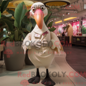 Beige Flamingo Maskottchen...