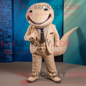 Tan Whale mascot costume...