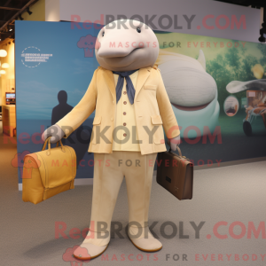 Tan Whale mascot costume...