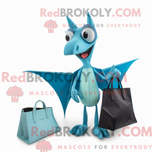 Cyan Pterodactyl mascot...