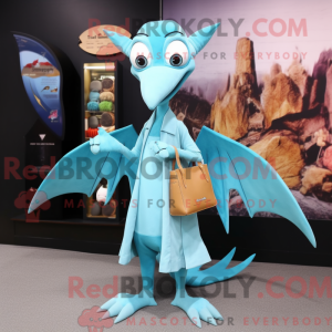 Cyan Pterodactyl mascot...