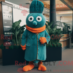 Blågrøn gulerod maskot...