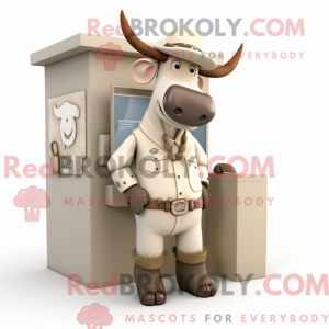 Cream Moose mascot costume...