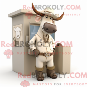 Cream Moose-mascottekostuum...