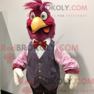 Magenta Rooster mascot...