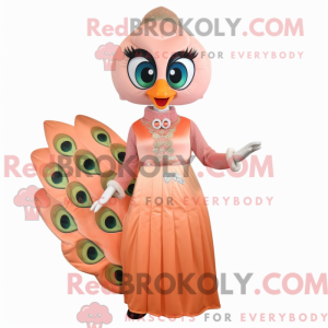 Peach Peacock maskot...