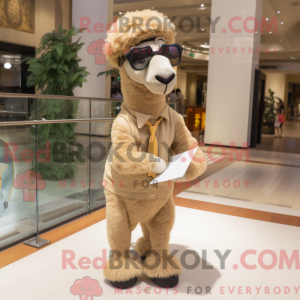Beige Camel maskot kostume...
