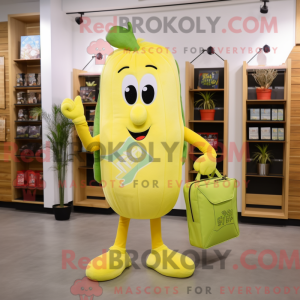 Postava maskota z citronově...