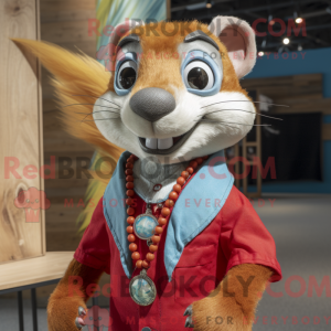Red Weasel maskot kostume...
