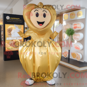 Gold Heart mascot costume...