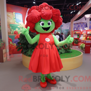 Rød Broccoli maskot kostume...