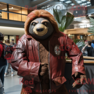 Maroon Giant Sloth mascot...