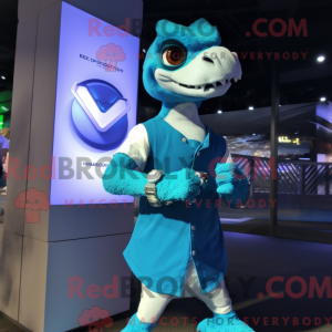 Cyan Deinonychus mascot...