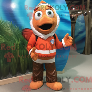 Brown Clown Fish mascot...