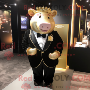 Gold So maskot kostume...