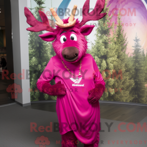 Magenta Elk mascot costume...