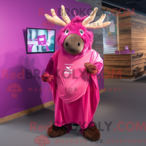 Magenta Elk mascot costume...