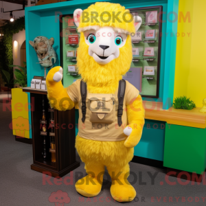 Lemon Yellow Alpaca mascot...
