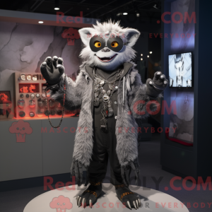 Grå vampyr maskot kostume...