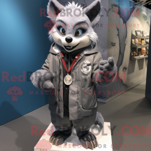 Grå vampyr maskot kostume...