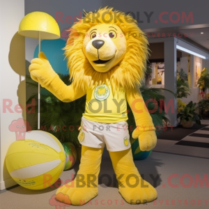 Citrongul løve maskot...