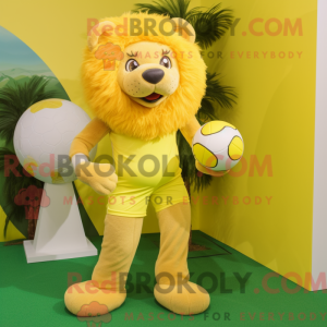Lemon Yellow Lion mascot...