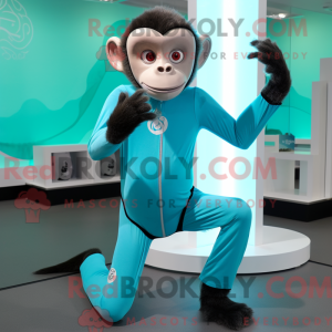 Cyan Capuchin Monkey mascot...