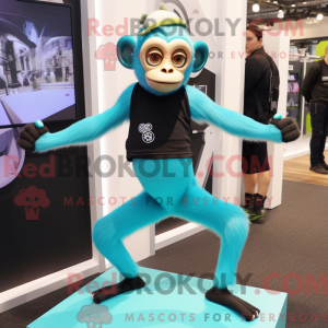 Cyan Capuchin Monkey maskot...