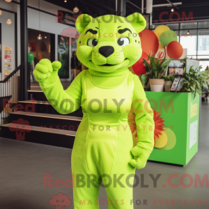 Lime Green Puma mascot...