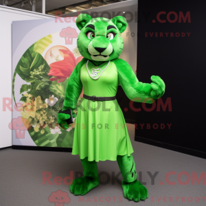 Lime Green Puma mascot...