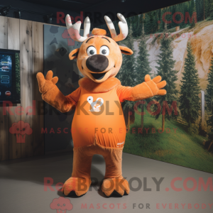 Orange Elk mascot costume...