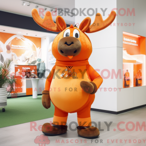 Orange Elk mascot costume...