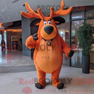 Orange Elk-mascottekostuum...