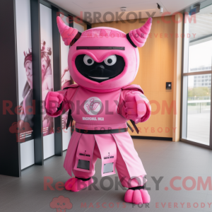 Pink Samurai mascot costume...