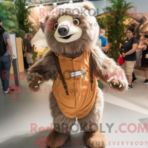 Tan Sloth Bear mascot...
