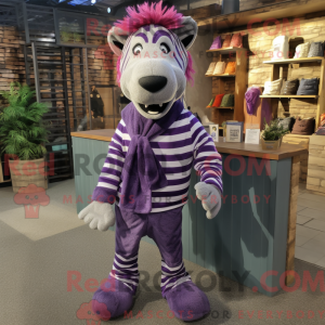 Lilla Zebra maskot kostume...