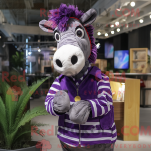 Lilla Zebra maskot kostume...