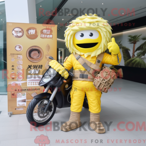 Gul Ramen maskot kostume...