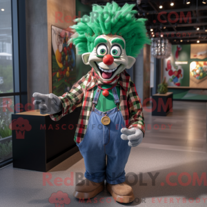 Green Clown mascot costume...