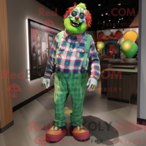 Green Clown mascot costume...