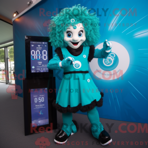 Cyan Irish Dancer mascot...