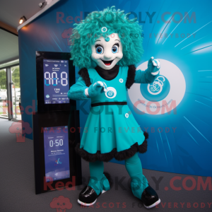 Cyan irsk danser maskot...