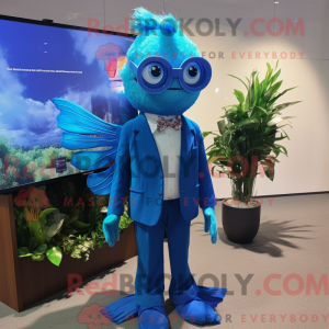 Blue Betta Fish maskot...