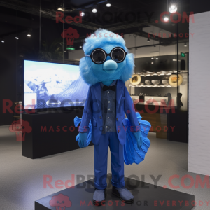 Blue Betta Fish maskot...