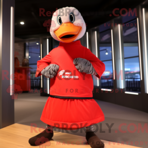 Red Geese mascot costume...